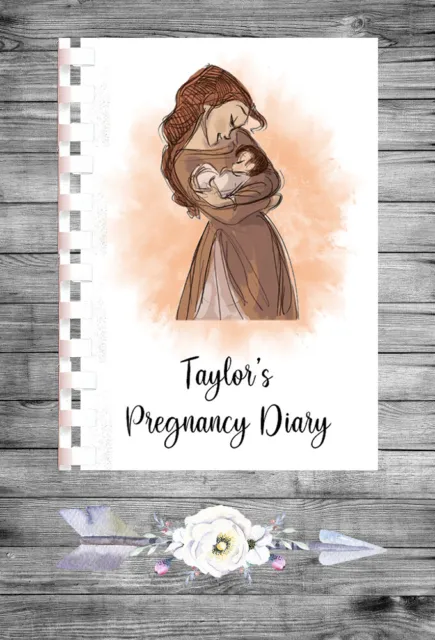 Personalised Pregnancy Notebook Memory Book Journal Diary Baby - 27