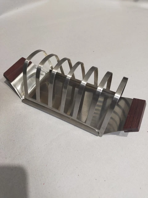 MCM EMPIRE MADE Toast Rack With Brazilian Rosewood Handles In Perfect ...