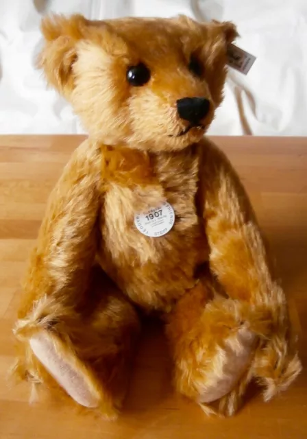 Steiff Teddybär 1907 Replika "Mein Freund." Nr.406034 Zertifikat Vitrinenstück