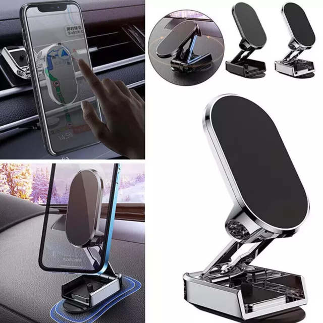 Metal Magnetic Car Phone Holder Folding Magnet Mount Mobile Cell Phone Stand GPS