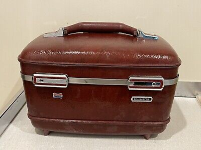 VTG RED AMERICAN TOURISTER TIARA  Cosmetic Travel Train Case Luggage with key