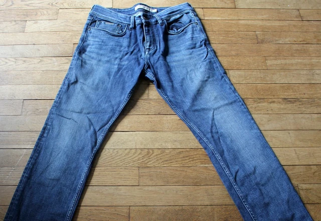 Jean Energie Homme Taille 40 - Noir, Coupe Droite, Entrejambe 86 Cm, Occasion Très Bon état