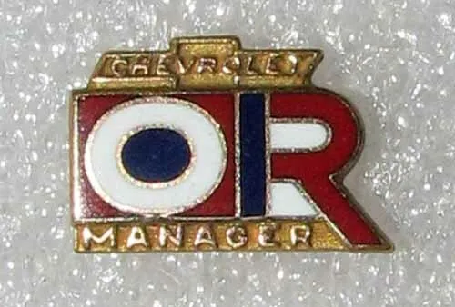Nos Chevrolet "Or" Manager Advertising Pin Excellent Condition #A50