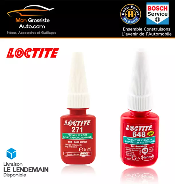 PROMO LOCTITE 271 Frein Filet Fort 5ml + LOCTITE 648 Frein Filet Fort 5mL