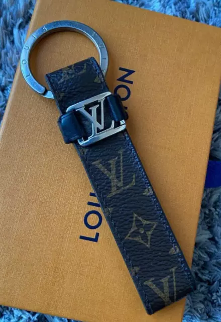 Louis Vuitton M62706 Key ring LV Dragonne line Damier Graphite Canvas  Leather