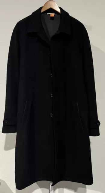 $4995 ERMENEGILDO ZEGNA Size XL/54 Mens Cashmere/Wool Black OverCoat Jacket