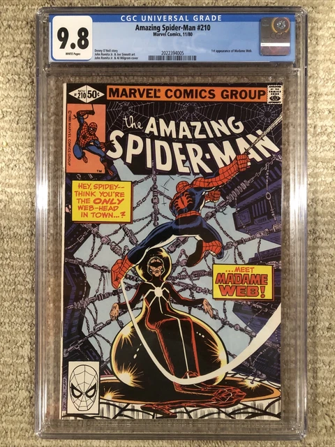 Amazing Spider-Man #210 Marvel Comic CGC 9.8 WP 1st Appearance Of Madame Web