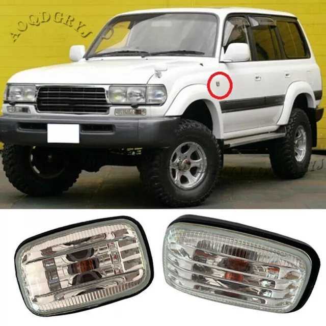 2P Side Fender Marker Turn Light Signal For Toyota Land Cruiser LC76 LC80 90 100