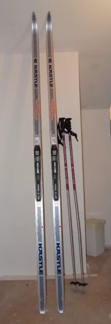 Langlaufskier 205 cm Kästle mit Salomon Bindung, 2 Rossignol Stöcken 130 cm