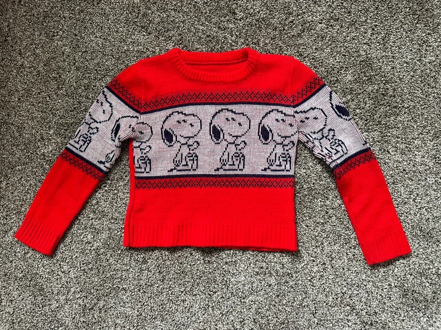 Vintage Snoopy Red Sweater Kids  A