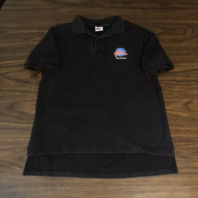 Planet Hollywood Sydney Australia Black Polo Shirt Men Large L Vintage 1990s USA