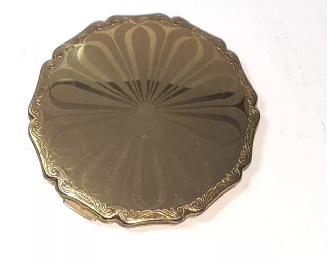 Vintage Stratton Powder Compact With Mirror,  Gold Tone Very Detailed