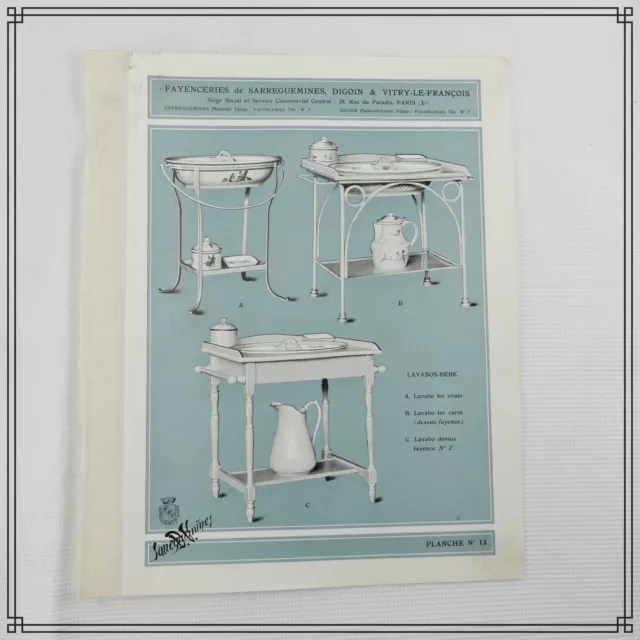 Planche N°13-14 Du Catalogue  De "Digoin Sarreguemines" Enfant Fromont Richard