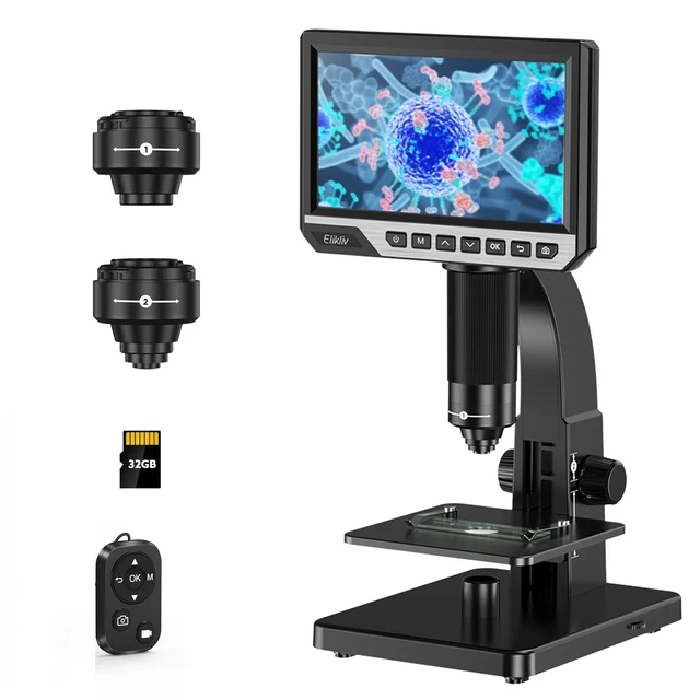 LCD DIGITAL MICROSCOPE Coin Microscope 2000X Biological Microscope with ...