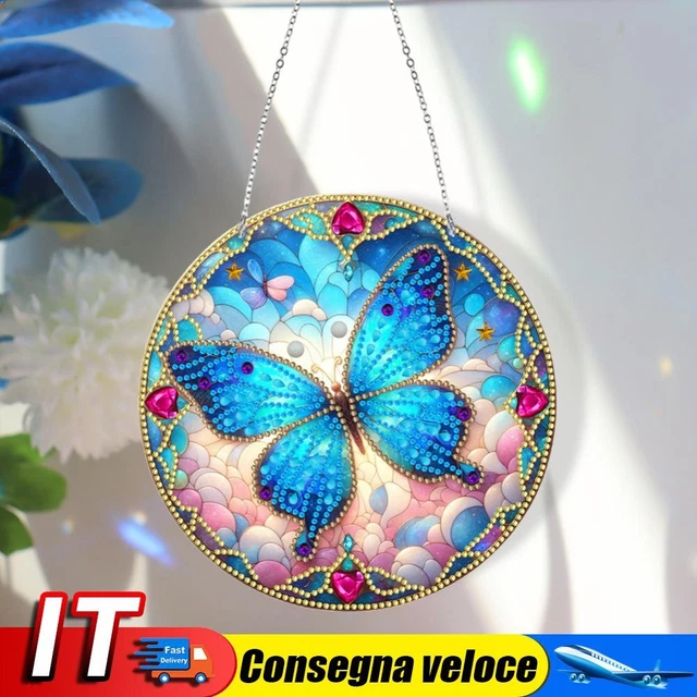 Kit Diamond Painting Pendente Farfalla - Con Diamanti 5D, Catena E Accessori Per Fai Da Te - Foto 2