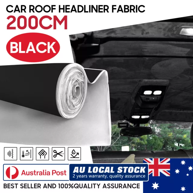 2 x 1.5m x 3mm Headliner Roof Lining Fabric Solution Patch Dropping Black