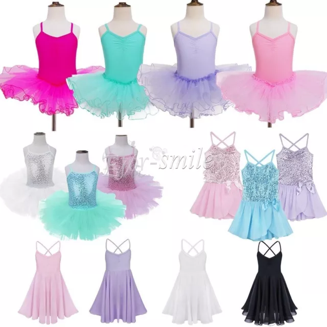 Girls Toddler Ballerina Costume Skirt Ballet Dance Wear Leotard Gym Tutu Dress