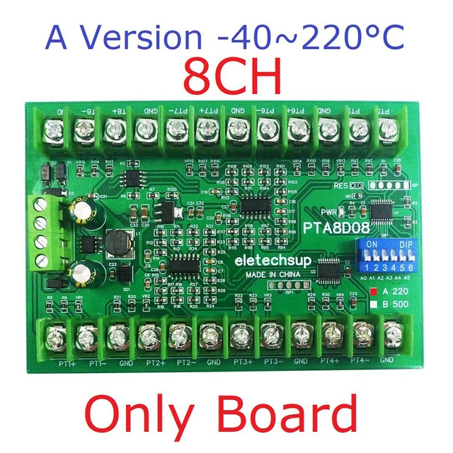 8 CHANNEL DC 8-30V PT100 RTD RS485 temperature sensor Module Board ...
