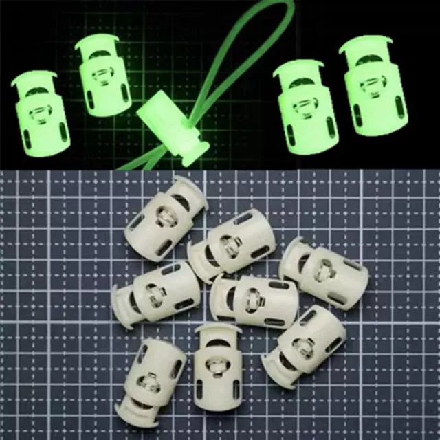 4pcs Plastic Tactical Cord Lock Luminous Toggle Clip  Outdoor Tool