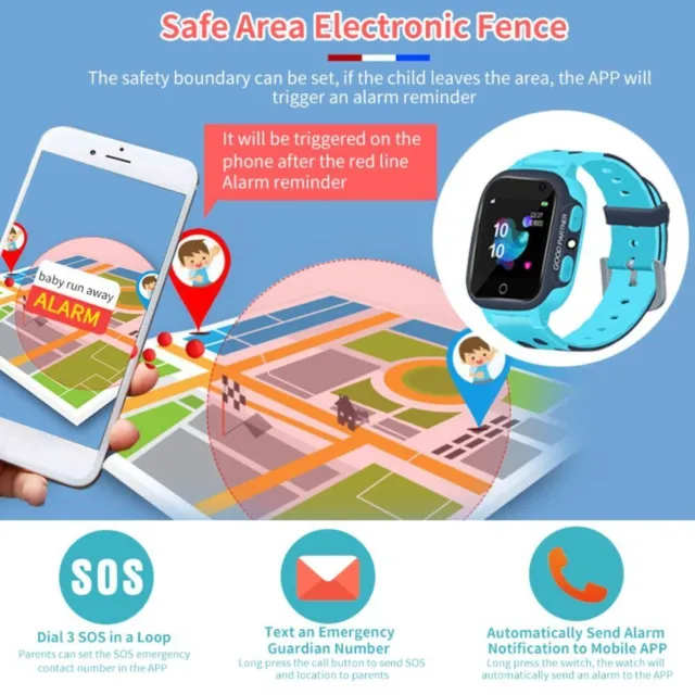 SOS GPS Montre intelligente Montres pour enfants Carte SIM Emplacement Tracker