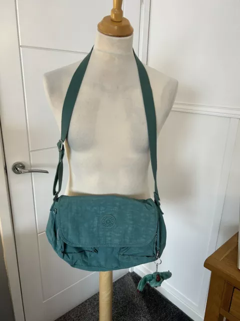 Kipling Corrine QVC Green Nylon Crossbody Cross Body Bag Catherine Monkey