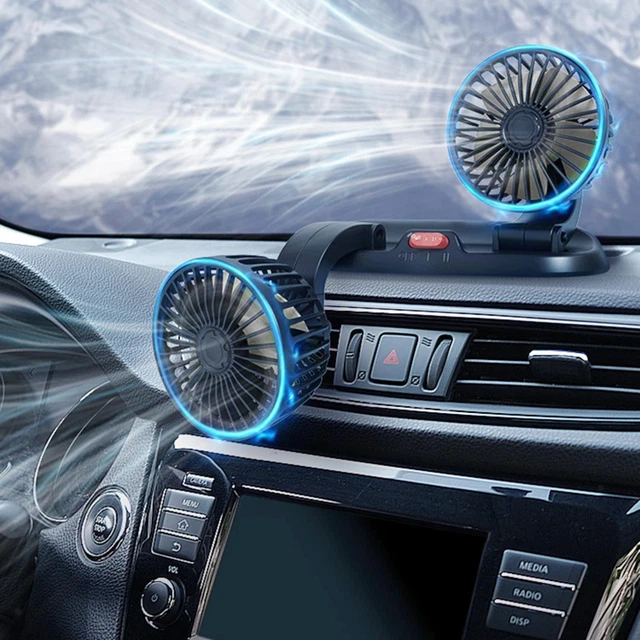 Ventilateur De Voiture à Double Tête Circulateur D'air Silencieux Cinq