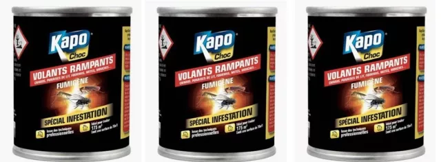 3 FUMIGENES ELIMINE TOUS LES INSECTES KAPO pour 150 M3