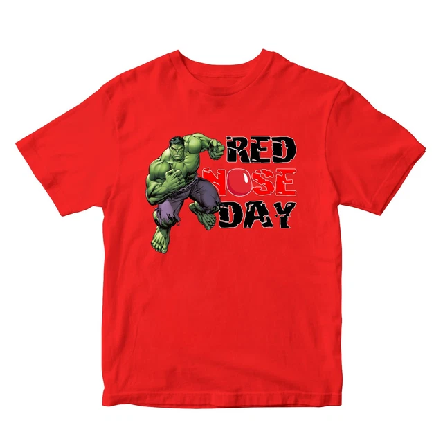 ADULTS KIDS RED Nose Day 2024 Comic Relief T-Shirt Boys Girls Superhero
