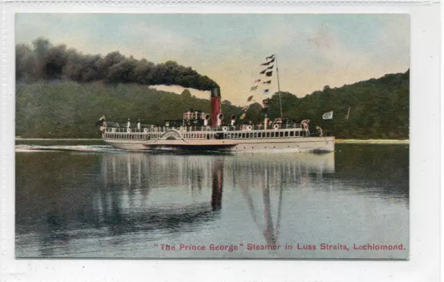 STEAMER "THE PRINCE GEORGE" ON LOCH LOMOND: Dunbartonshire postcard (C78497)