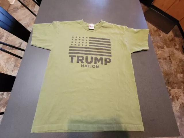 Trump Nation Shirt Unisex Extra Large Green Black Graphic Flag Logo USA Made