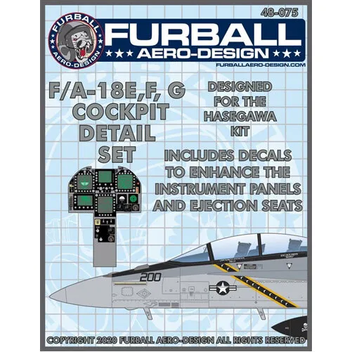 Furball 1/48 F/A-18E/F/G Cockpit Detail Set for Hasegawa kits