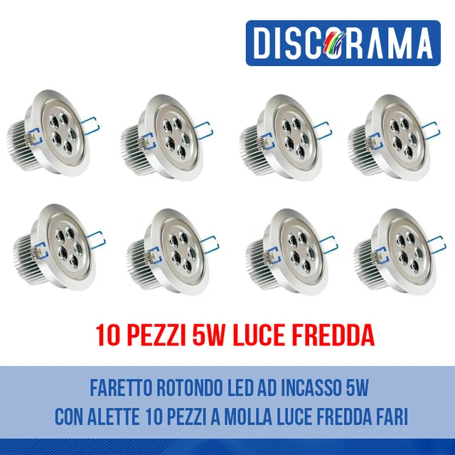 Barra Led 4x4 FARETTO ROTONDO LED AD INCASSO 3W CON ALETTE 12 PEZZI A MOLLA LUCE Sonda Pesca - Foto 5