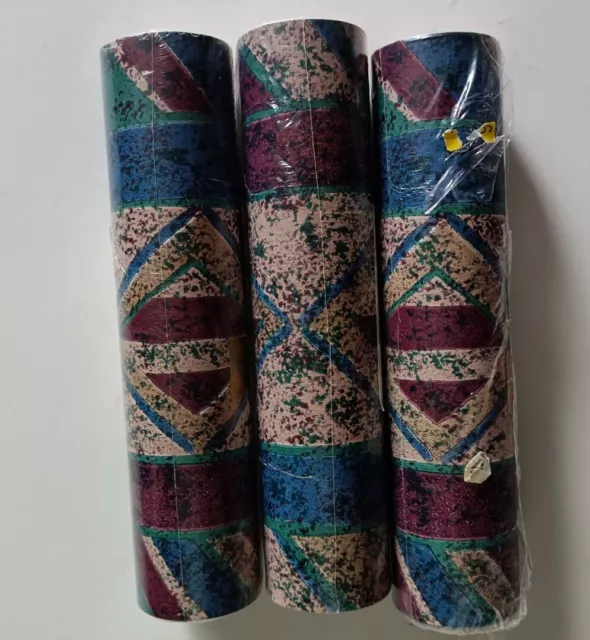 3 Brewster Wallcovering Vinyl Border B90066 Abstract 90s 5 Yds Prepasted Vintage