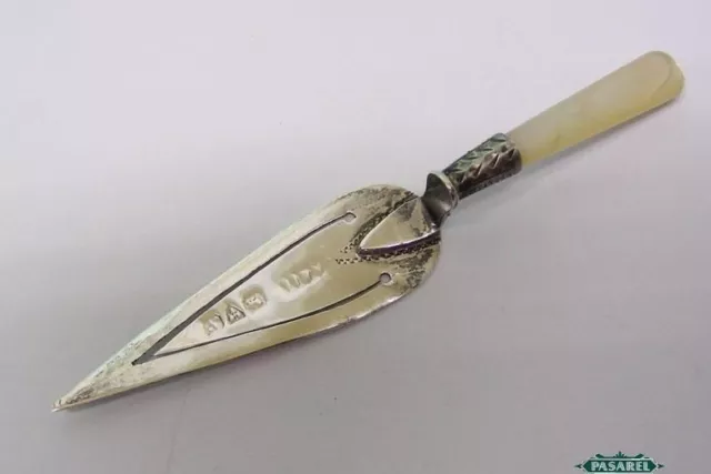 MOP & Sterling Silver Trowel Bookmark By Adie & Lovekin Chester England 1913