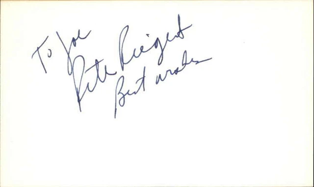 PETE REIGERT ANIMAL HOUSE Signed 3"x5" Index Card