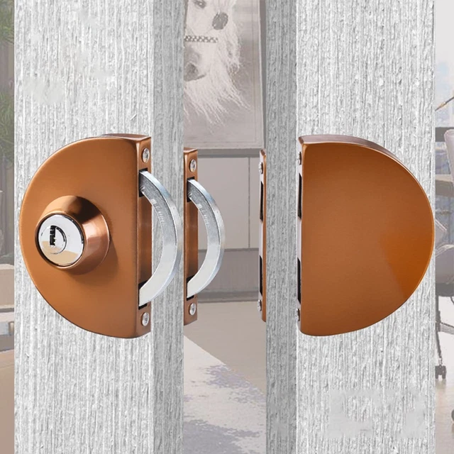 LICTOP Lot De 2 Serrures De Porte En Verre Sans Perçage En Alliage