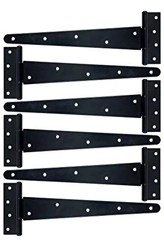T-Strap Shed Hinge Gate Strap Heavy Duty Hinge Door Barn Gates Hinges (6, 12 ...