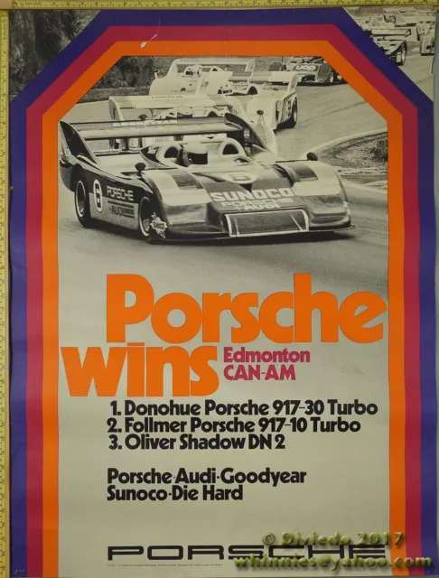 1973 Edmonton Can-AM 917-30 Turbo  Porsche Genuine Factory Poster Original