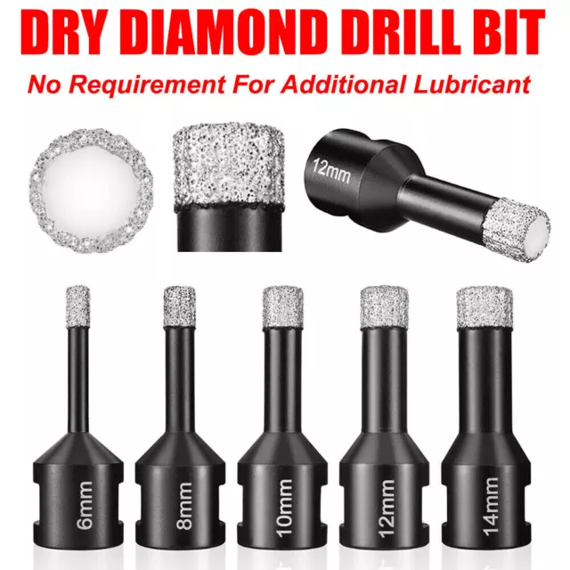 5-130mm M14 Diamond Hole Saw Core Drill Bit Dry Holesaw Cut Marble Granite Tile