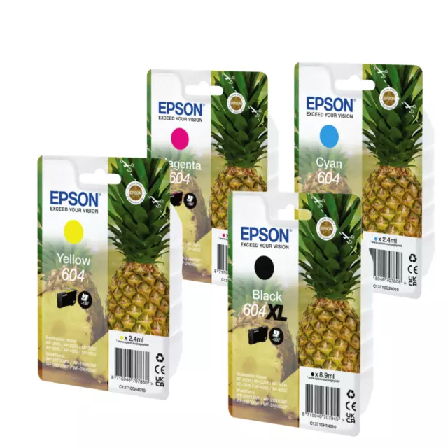 Cartuccia Epson 604 ananas multipack nero XL+colori standard originale
