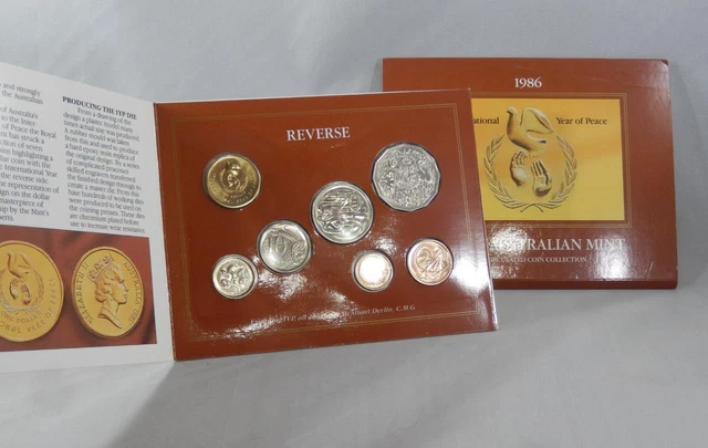 Australia 1986 Royal Australian Mint 7 Coin Uncirculated Coin Set CB734