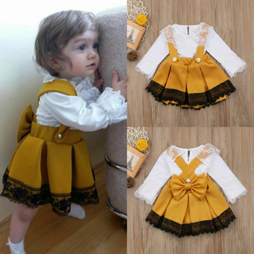 Abito in pizzo neonato bambino bambina neonato fiocco principessa gonna festa abito