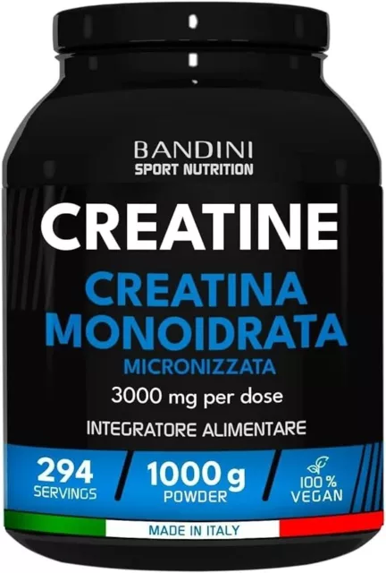 Bandini® Creatina Monoidrata Micronizzata 1kg/1000g MERCURIO FREE Polvere Pura