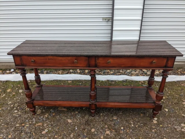 Vintage HENREDON Acquisitions Granite Top Console Table Server Buffet BEAUTIFUL