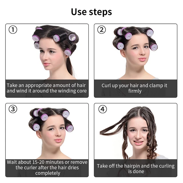 50pcs Lazy Salon With Clips Combs Styling Self Grip Hairdressing Hair Roller Set