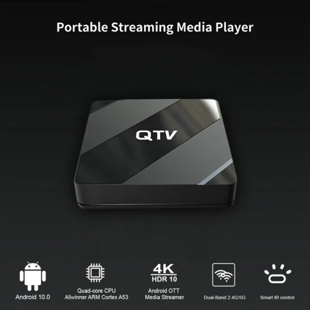 QTV Android 10 Set-Top-Box 2GB IPTV TV BOX 8GB Future TV Streaming Wifi Media 3