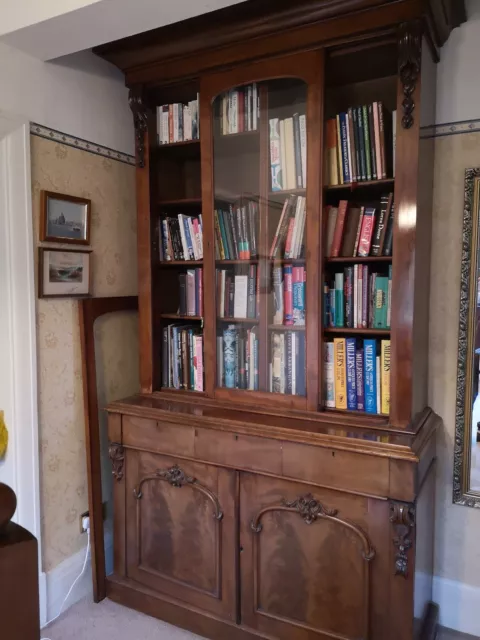 Large 19th Century Antique Mid Victorian Mahogany Bookcase