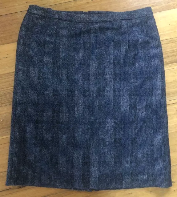 Sportscraft Grey Plaid Women's Wool Blend Pencil Zip Up Skirt Size 14