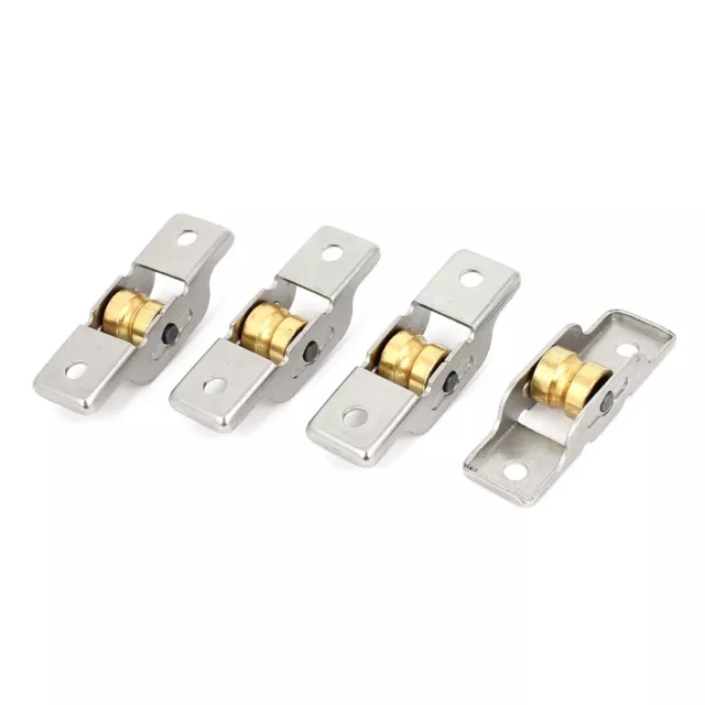 4 Pcs Gold Tone Axle Roller Wheel Sash Pulley for Sliding Door Window