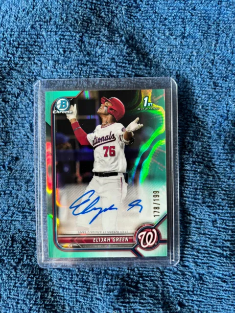 2022 Bowman Draft 1st Auto Elijah Green Aqua Lava /199 Nationals Prospect